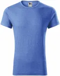 Levné pánské triko s vyhrnutými rukávy, modrý melír