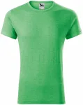 Levné pánské triko s vyhrnutými rukávy, zelený melír