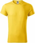 Levné pánské triko s vyhrnutými rukávy, žlutý melír