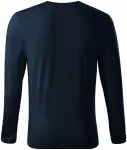 Levné přiléhavé pánské tričko s dlouhým rukávem, tmavomodrá