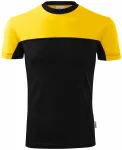 Levné tričko dvoubarevné, žlutá