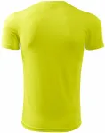 Levné tričko s asymetrickým průkrčníkem, neonová žlutá