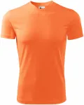 Levné tričko s asymetrickým průkrčníkem, neonová mandarinková