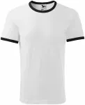 Levné unisex tričko kontrastní, bílá