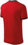 Levné unisex tričko kontrastní, červená