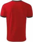 Levné unisex tričko kontrastní, červená