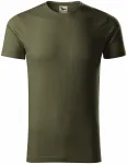 Pánské triko, strukturovaná organická bavlna, military